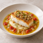 Pan-Roasted Cod, Fennel Silk and Tomato–Saffron Broth - Fresh Start 30: A Journey To Better Health Pan-Roasted Cod, Fennel Silk and Tomato–Saffron Broth